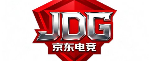 JDG京东电竞俱乐部官方logo，红色主色调，英雄联盟LPL联赛劲旅
